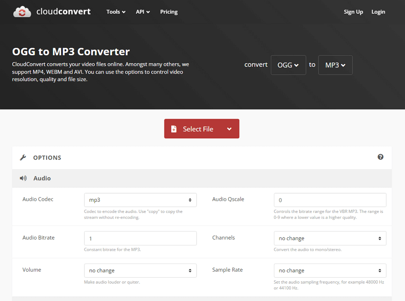 cloudconvert 將 OGG 轉 MP3