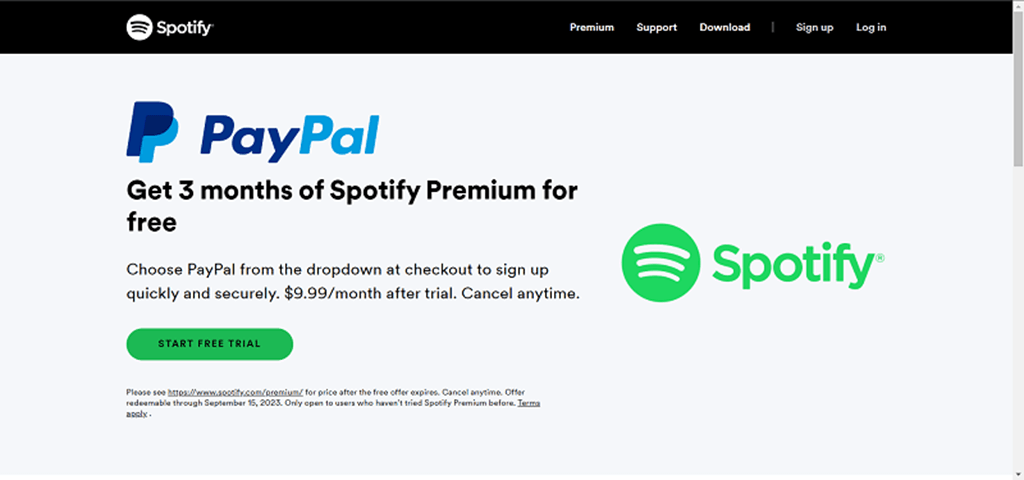 透过 PayPal 免費使用 Spotify Premium